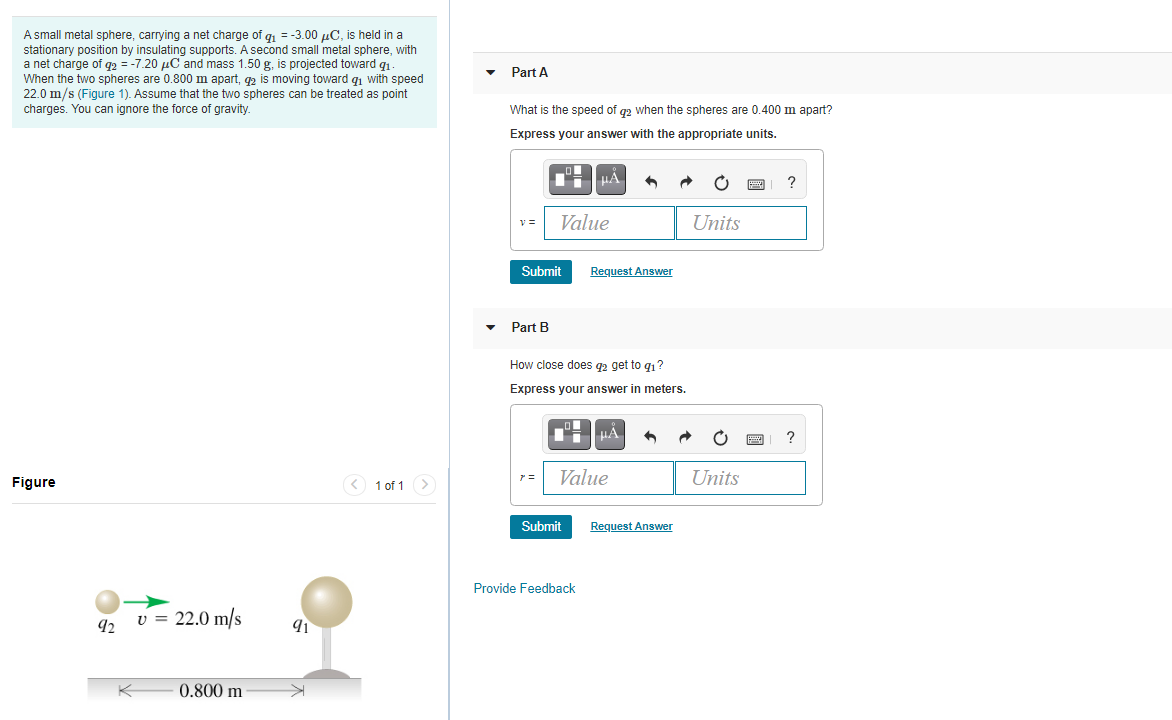 Solved A Small Metal Sphere, Carrying A Net Charge Of Q1 = | Chegg.com