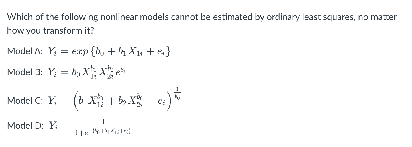 Solved Which Is The Right Answer?a. Model Ab. Model Bc. | Chegg.com