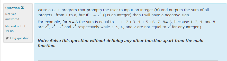 Solved Question 2 Not yet answered Write a C++ program that | Chegg.com
