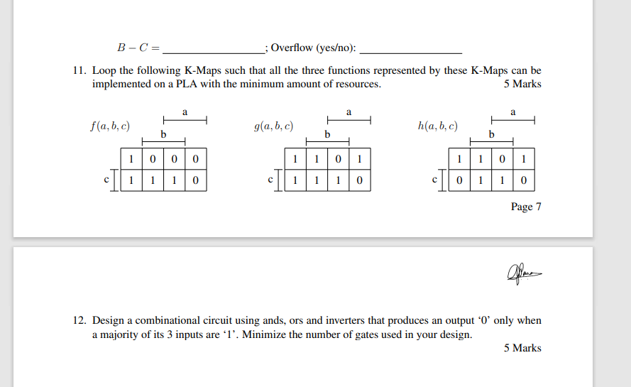 Solved B-C= ; Overflow (yes/no): 11. Loop The Following | Chegg.com