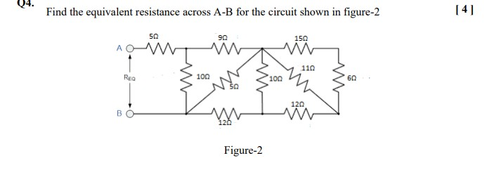 Solved Find The Equivalent Resistance Across A-B For The | Chegg.com