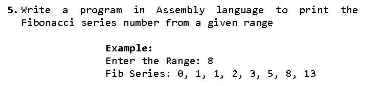 Solved 4. Write a program in Assembly language to compute | Chegg.com