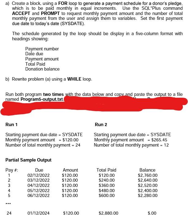 Solved a) Create a block, using a FOR loop to generate a | Chegg.com