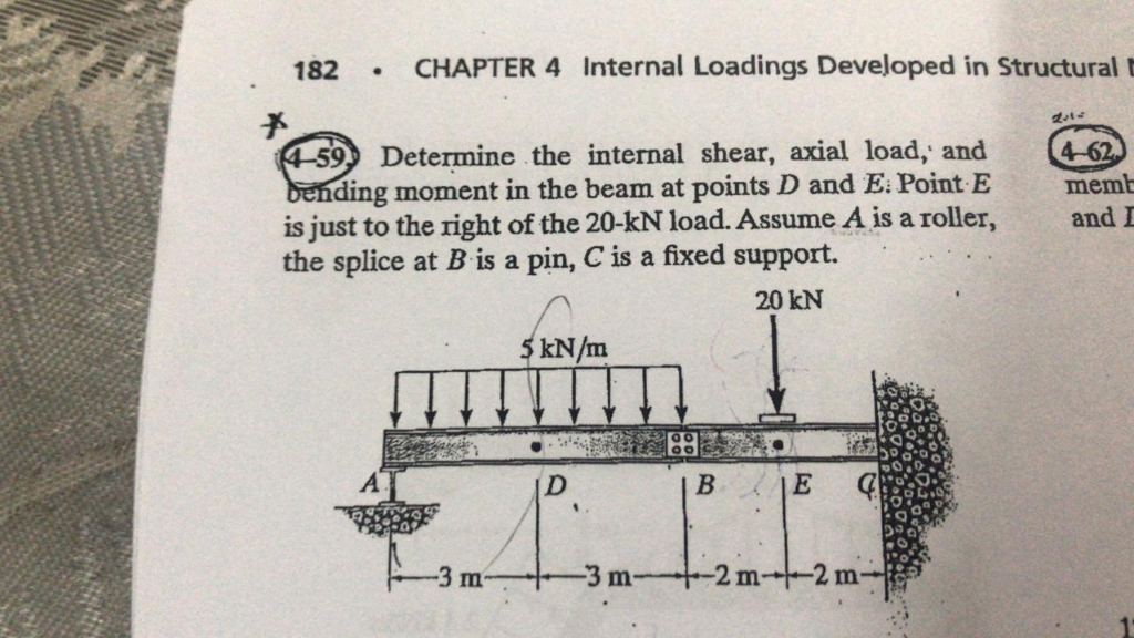 Internal Load Length Solved 182. CHAPTER 4 Internal Loadings Developed in | Chegg.com