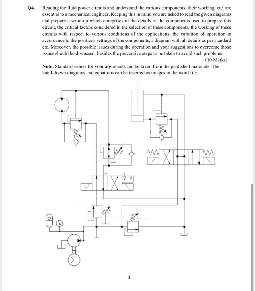 Q4. Reading the fluid power circuits and understand