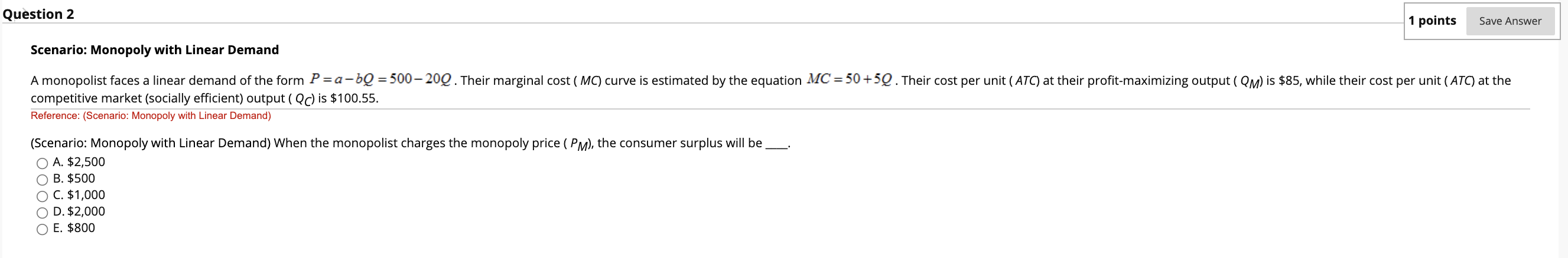 Solved Question 1 1 points Save Answer Normal Form Game: The | Chegg.com