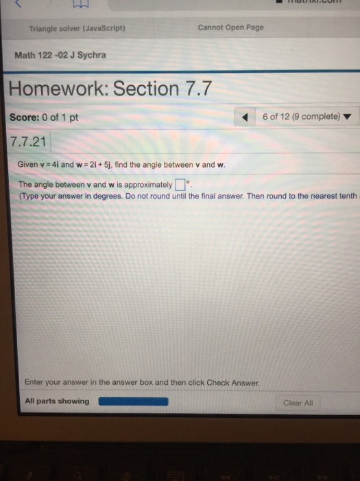 Solved Triangle solver (JavaScript) Cannot Open Page Math