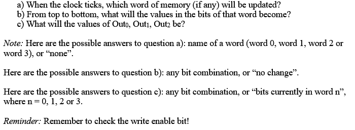 Solved 3.6 Memory 6210. Suppose write enable =0, S0=1, | Chegg.com