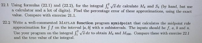 Solved 22.1 Using formulas (22.1) and (22.2), for the | Chegg.com