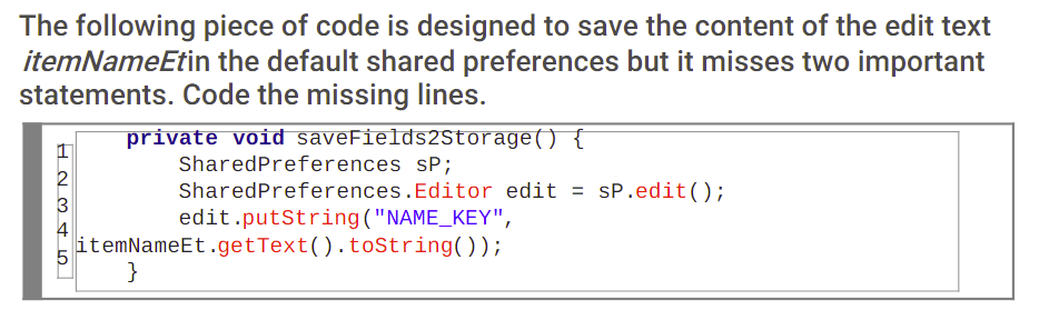 Solved The following piece of code is designed to save the | Chegg.com