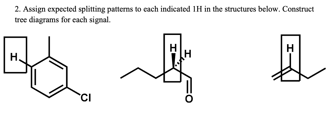 Solved Assign Expected Splitting Patterns To Each Indicated | Chegg.com