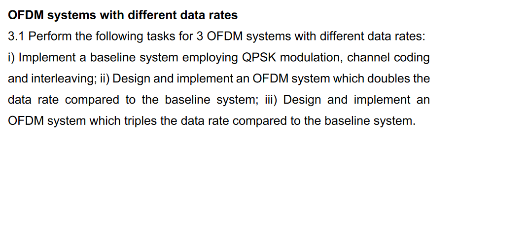 Solved OFDM systems with different data rates 3.1 Perform | Chegg.com