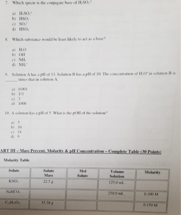 Solved PART II-Muliple Choice 2 Points Each (20 Points 1. | Chegg.com