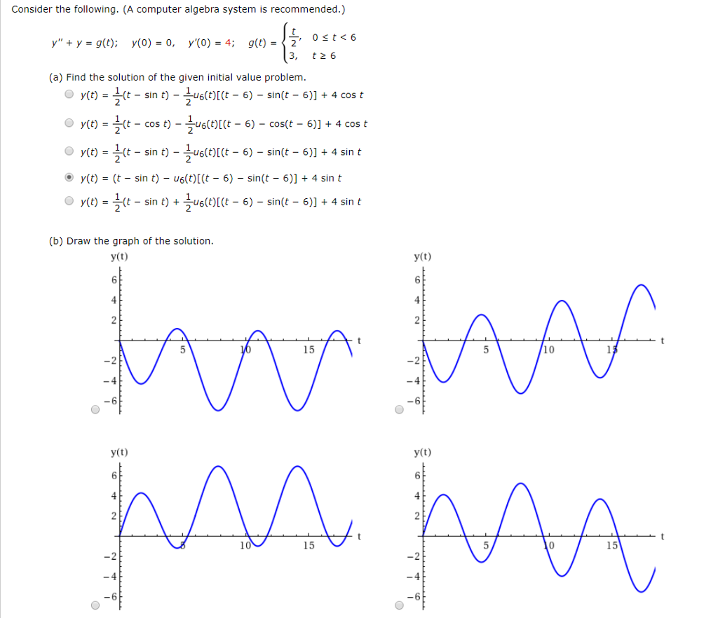 Solved Consider the following. (A computer algebra system is | Chegg.com