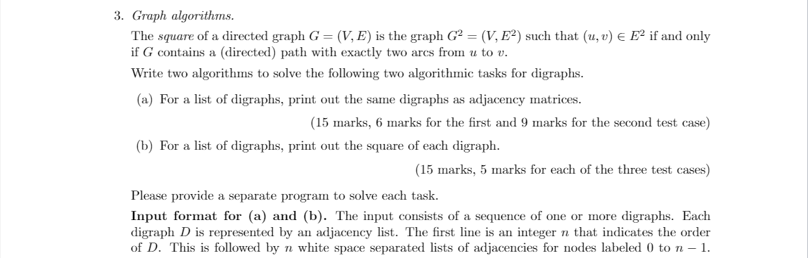 Solved Please use Python Question 3A input 4 1 3 2 | Chegg.com image.
