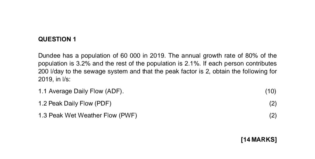 Solved Dundee has a population of 60000 in 2019. The annual