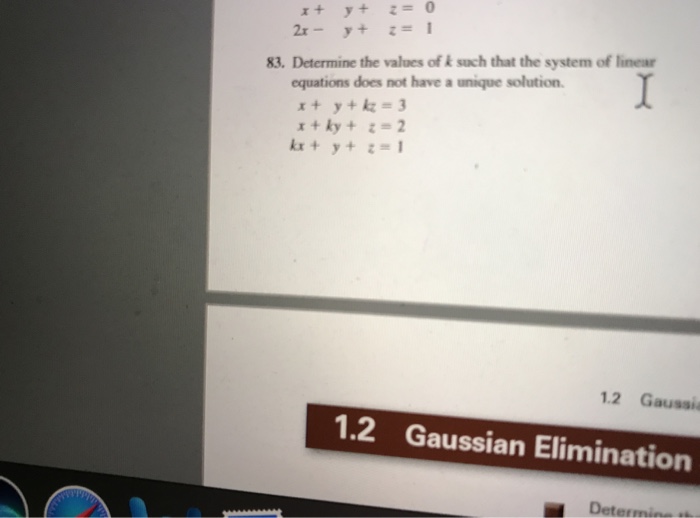 Solved Determine The Values Of K Such That The System Of