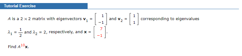 Solved Tutorial Exercise 11 A is a 2 x 2 matrix with | Chegg.com