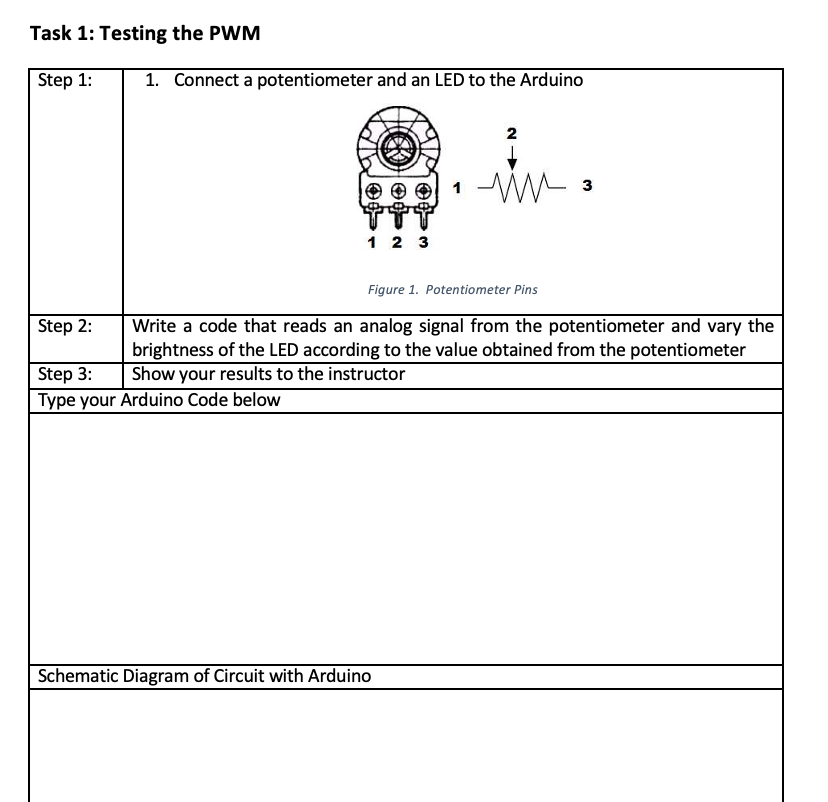 Task 1: Testing the PWM Step 1: 1. Connect a | Chegg.com