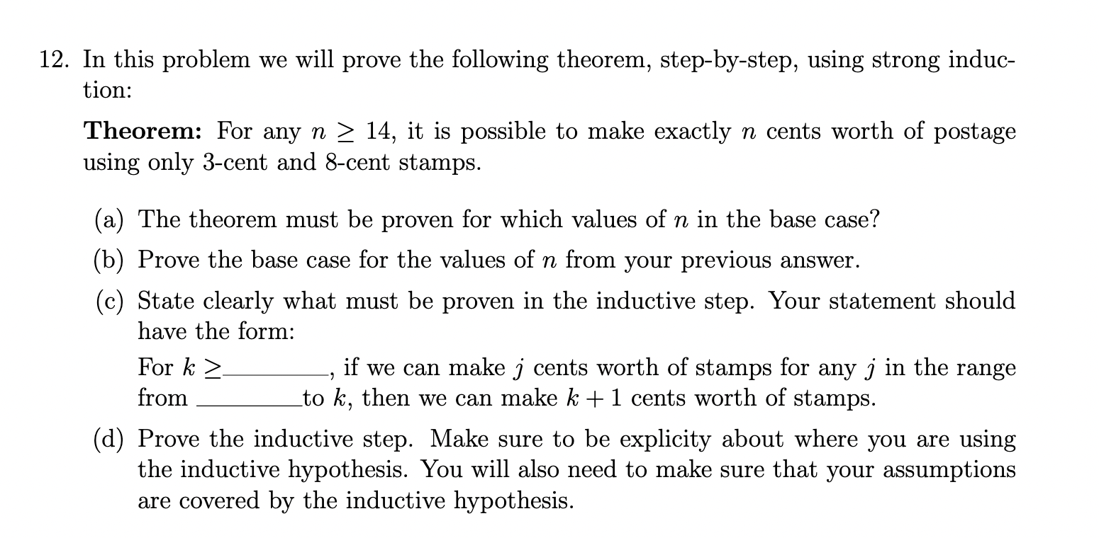 Solved 12. In This Problem We Will Prove The Following | Chegg.com