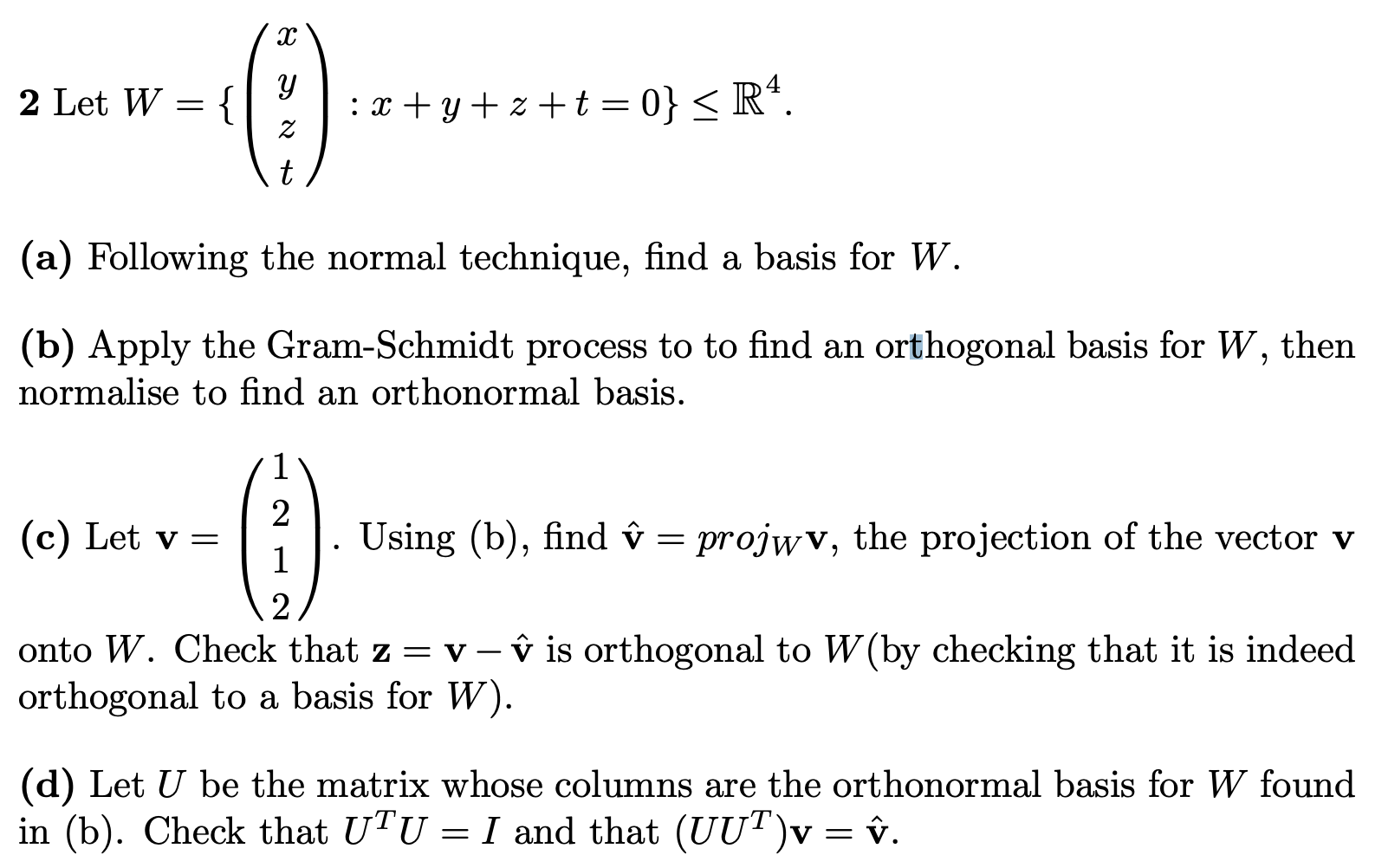 Solved 2 Let W X Y Z T 0 R A Following The No Chegg Com