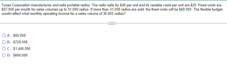 Solved Tunes Corporation manufactures and sells portable | Chegg.com