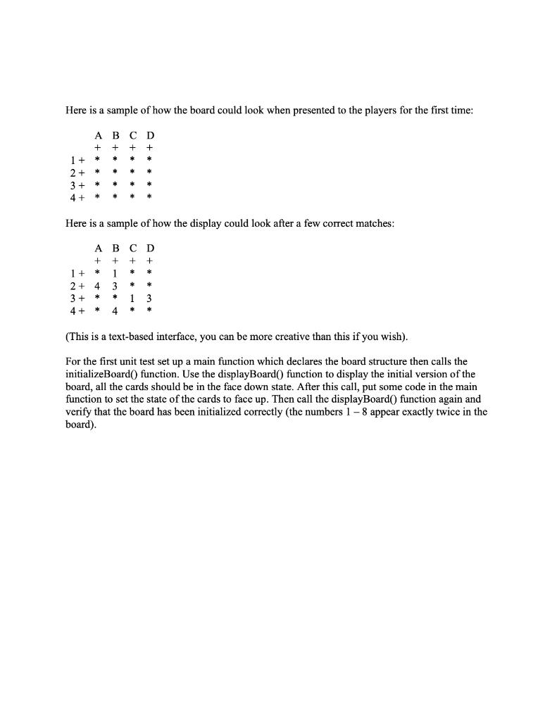 Memory Game Project - Initialization and Display | Chegg.com