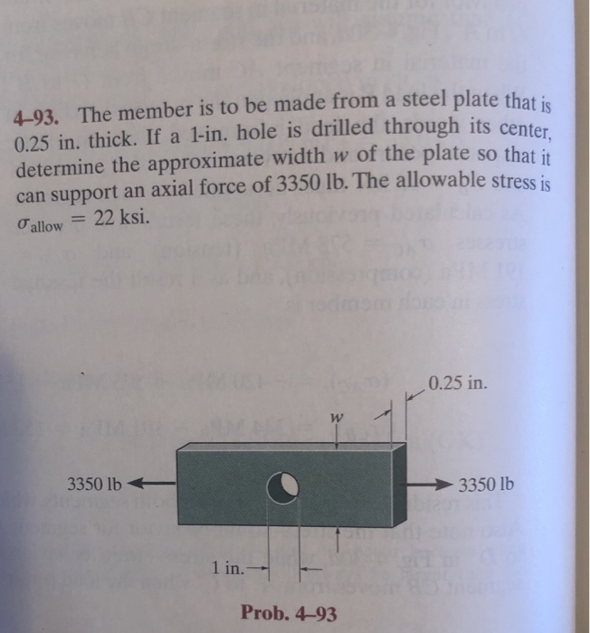 Solved 4-93. The member is to be made from a steel plate | Chegg.com