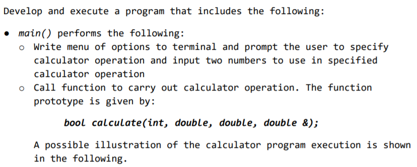 Solved Develop and execute a program that includes the | Chegg.com