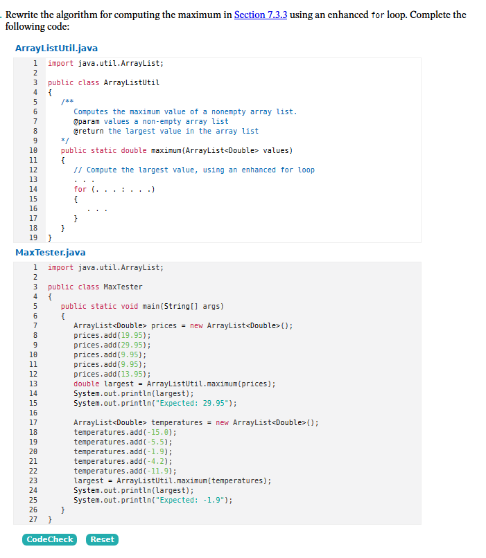 Solved Java: import java.util.ArrayList; public class | Chegg.com