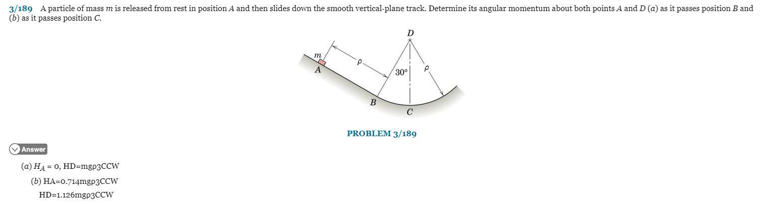 Solved 3/189 A Particle Of Mass M Is Released From Rest In | Chegg.com