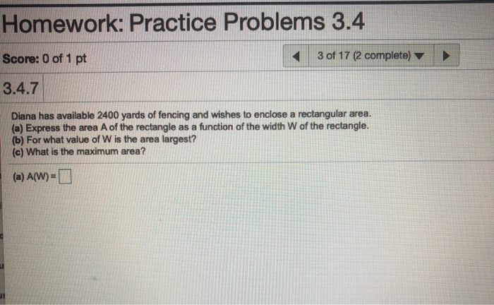 Solved Homework: Practice Problems 3.4 3 of 17 (2 complete) | Chegg.com