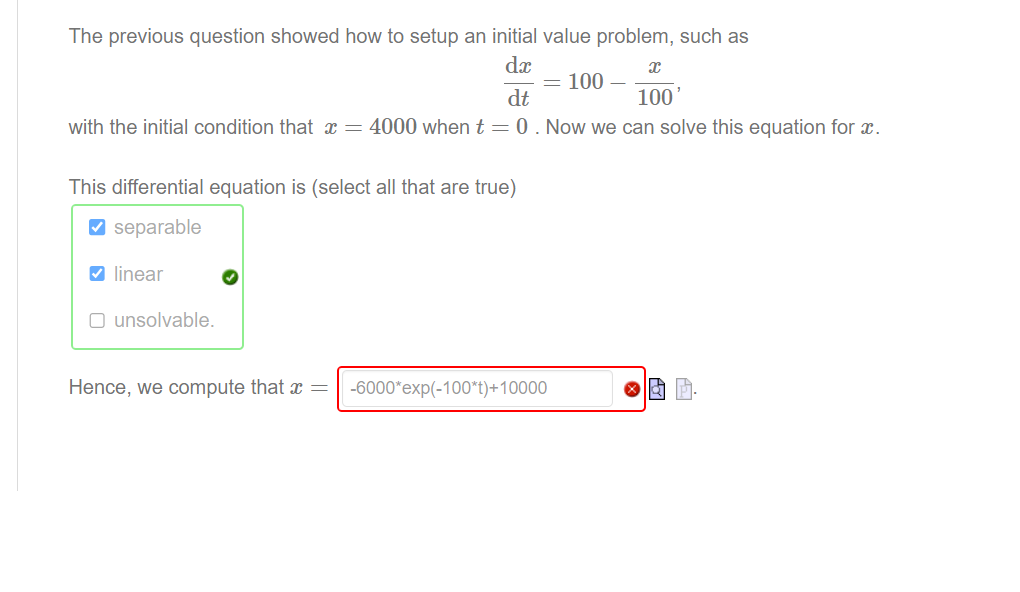 Solved The Previous Question Showed How To Setup An Initial Chegg