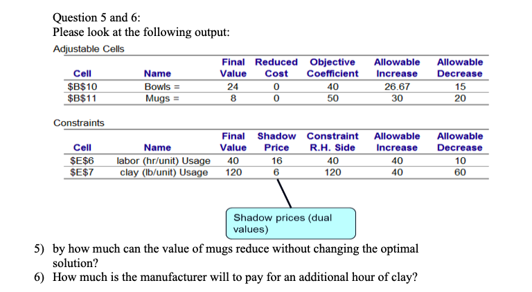Solved Question 5 and 6: Please look at the following | Chegg.com