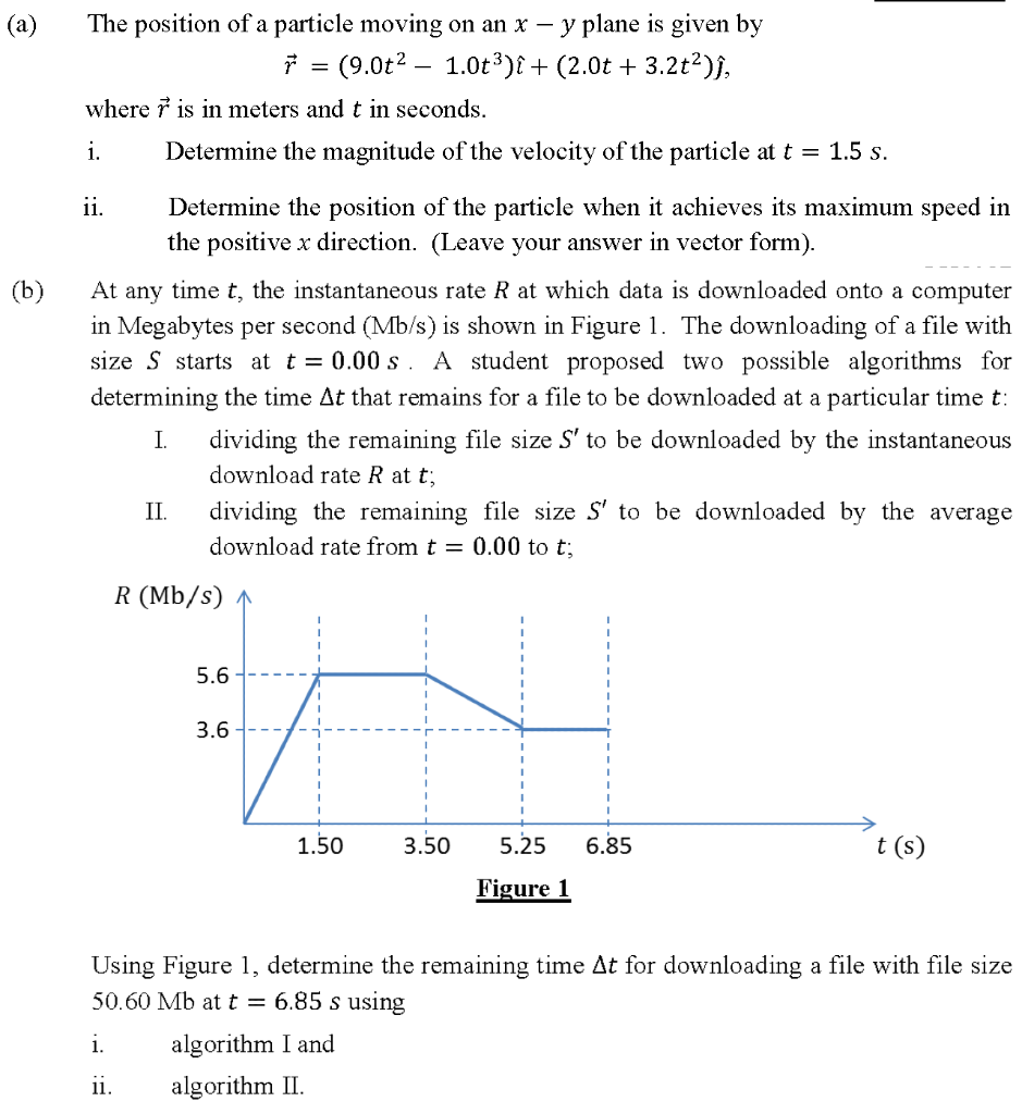 Solved A The Position Of A Particle Moving On An X Y Chegg Com