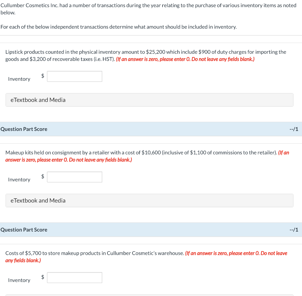 Solved Cullumber Cosmetics Inc. had a number of transactions