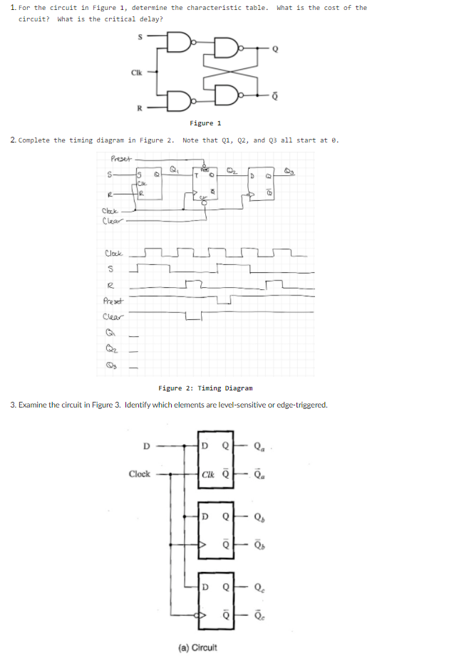 Solved 1. For the circuit in Figure 1, determine the | Chegg.com