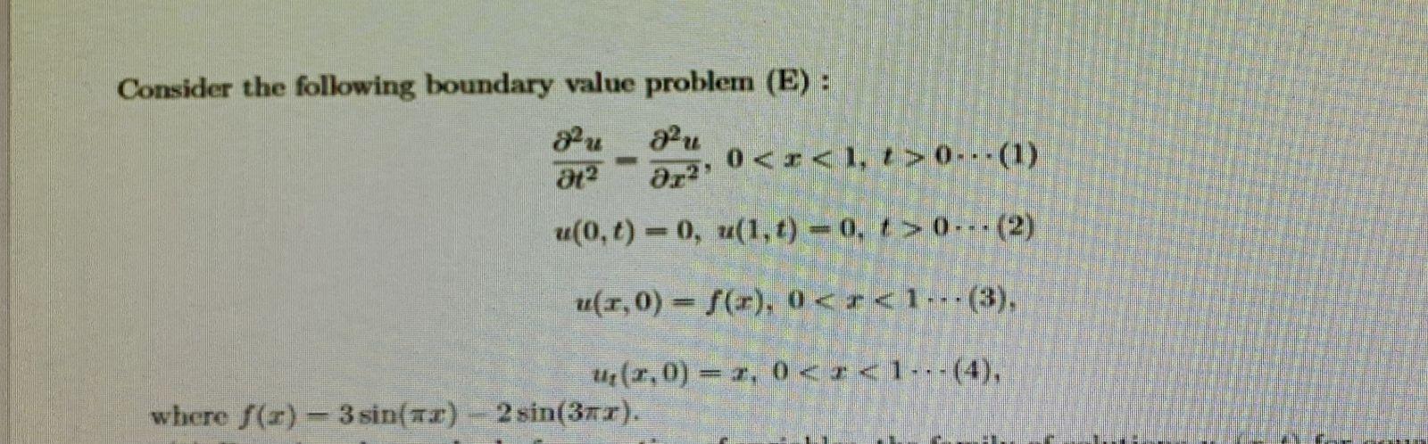 Solved Consider The Following Boundary Value Problem (E) : | Chegg.com