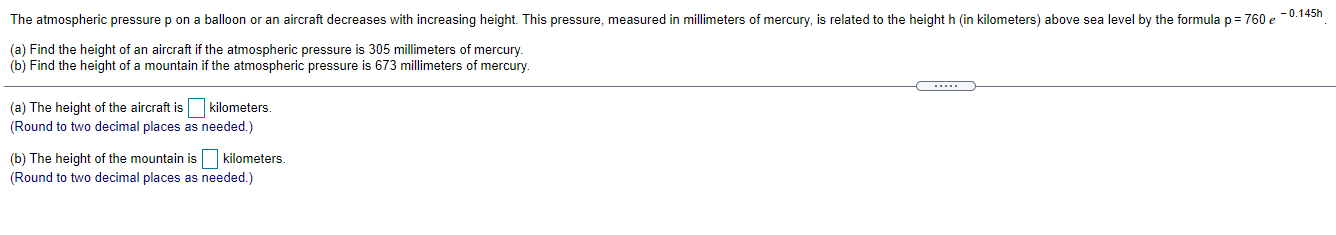 Solved The atmospheric pressure p on a balloon or an | Chegg.com