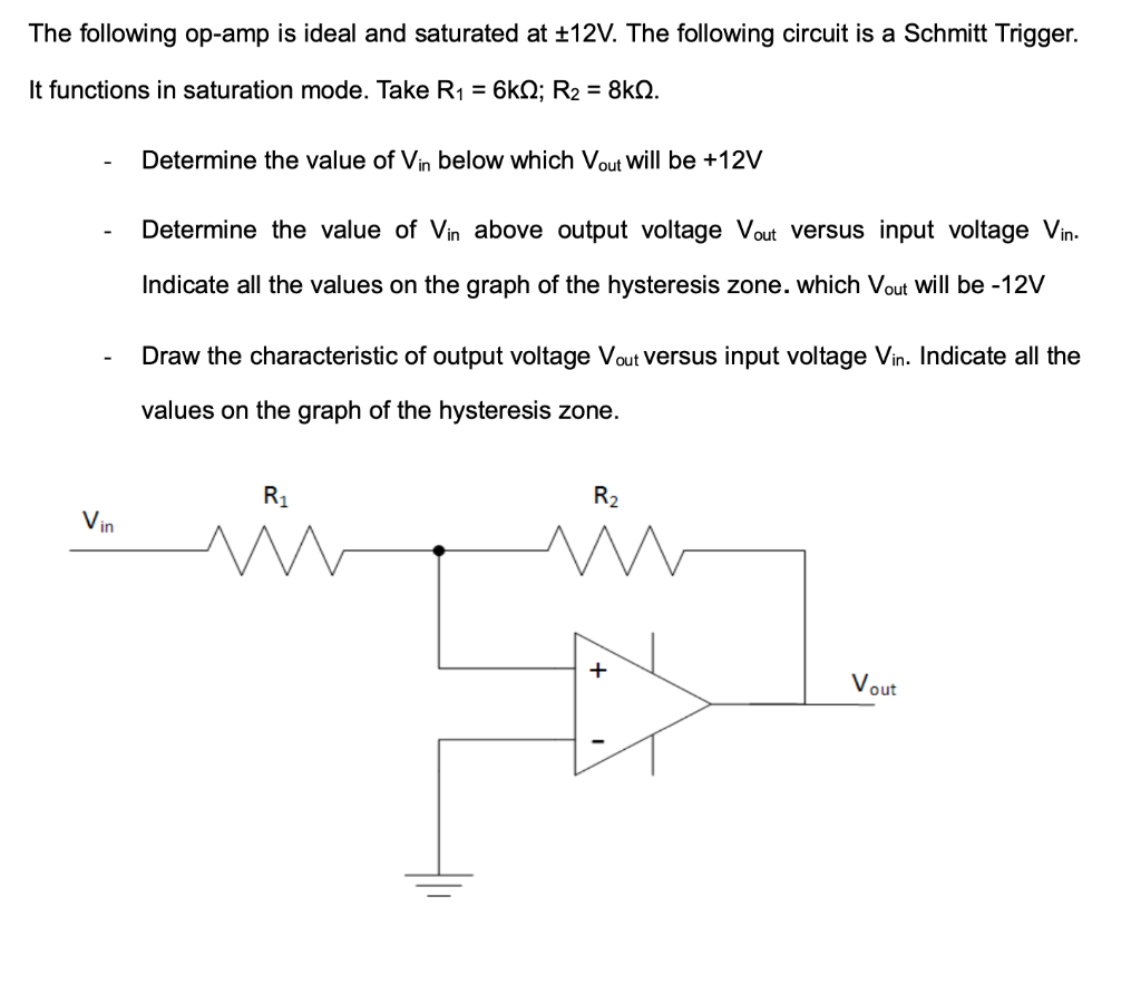 Solved The following opamp is ideal and saturated at 212V.