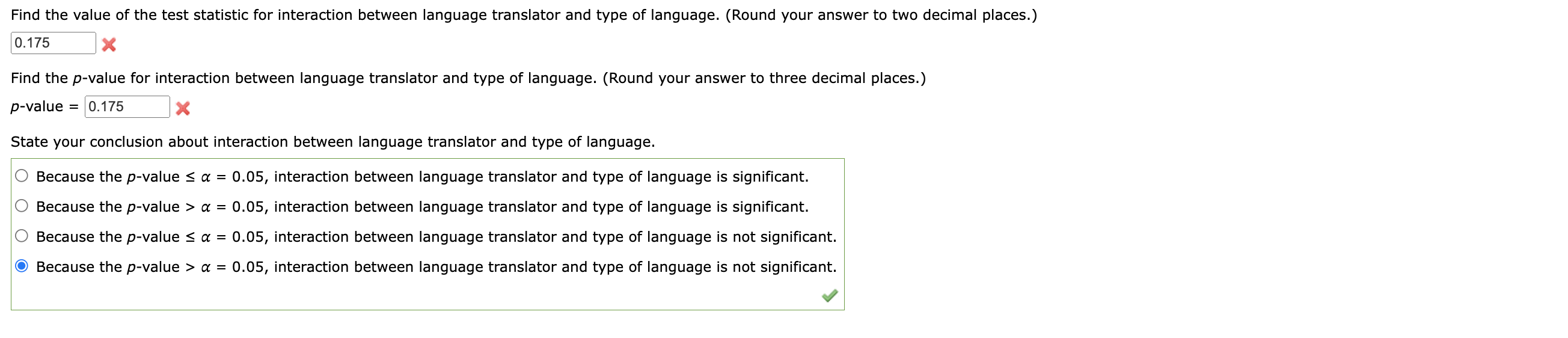 Solved Test for any significant differences due to language | Chegg.com