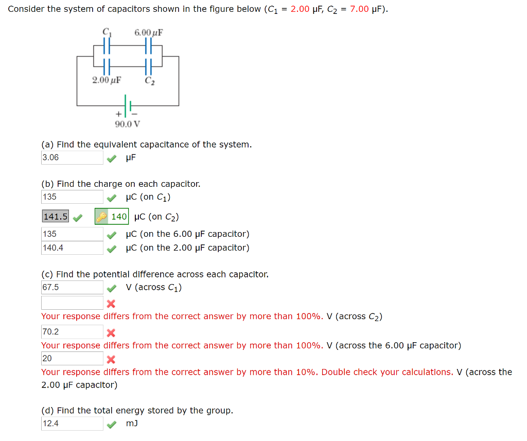 Solved Consider The System Of Capacitors Shown In The Figure 