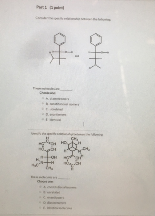 Solved What Is The Relationship Between The Following Compounds And