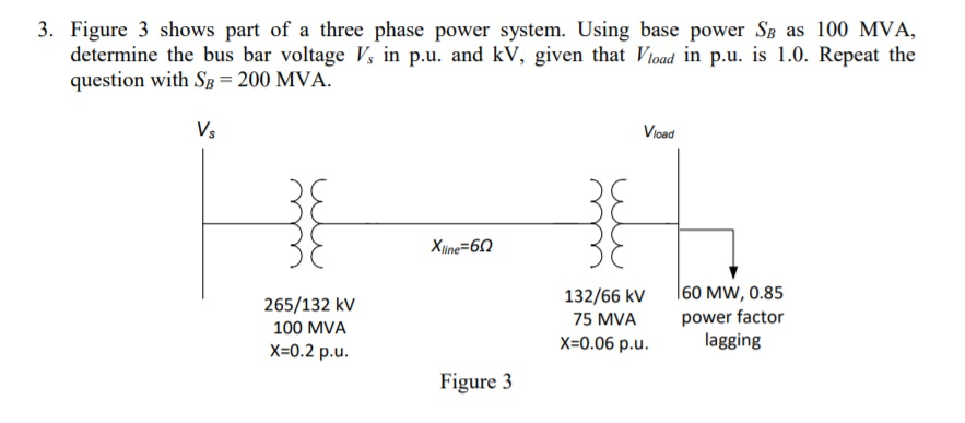 Solved 3. Figure 3 shows part of a three phase power system. | Chegg.com