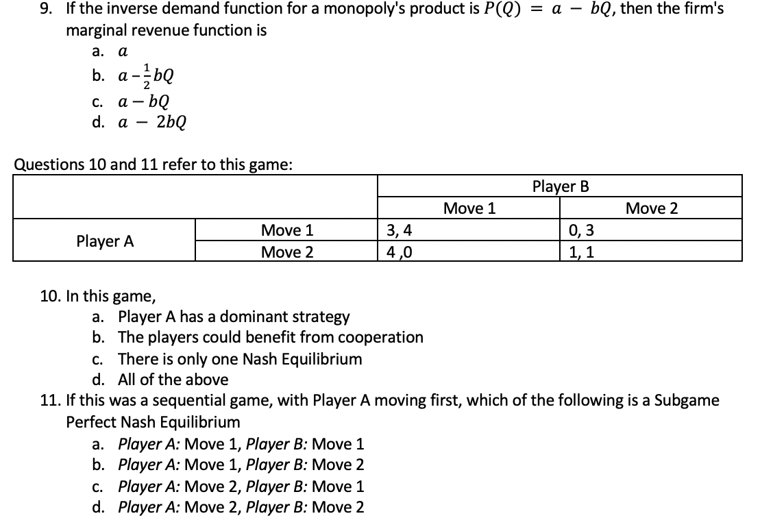 Solved 9. If the inverse demand function for a monopoly's