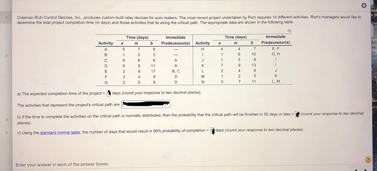 Solved ays er 2 Coleman Rich Control Devices, Inc., produces