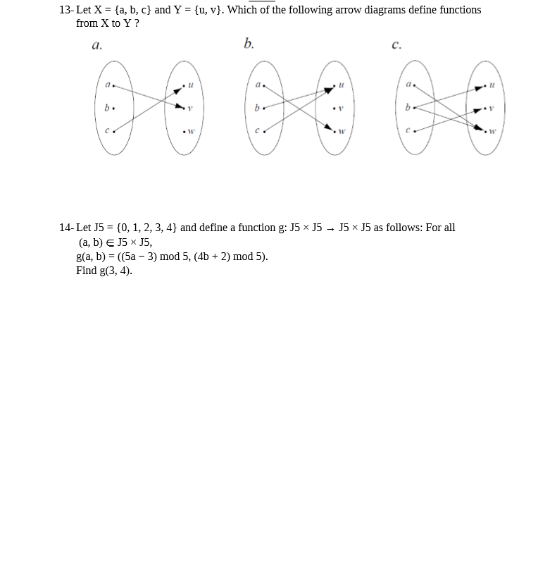 Solved 13 Let X A B C And Y U V Which Of The Chegg Com