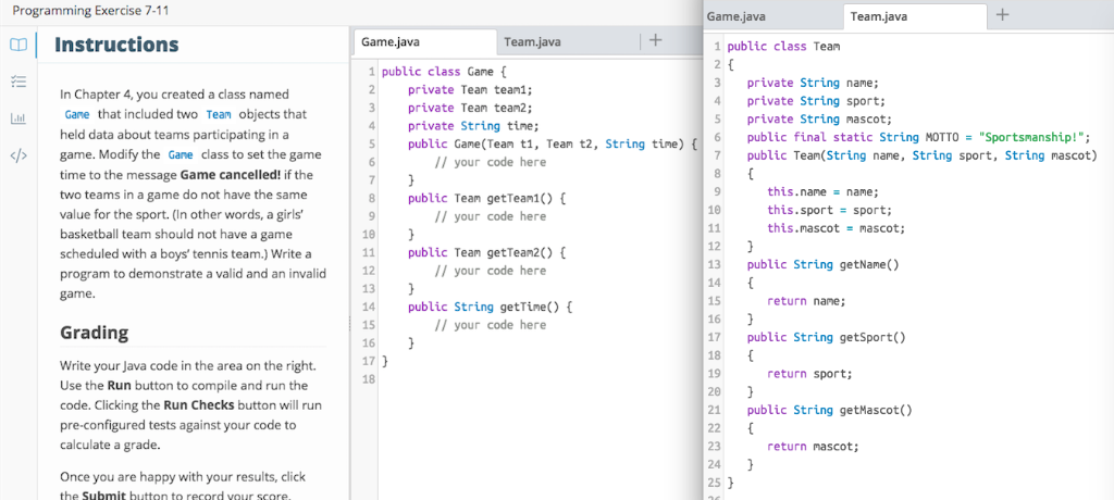 (Solved) : Chapter 4 Created Class Named Game Included Two Team Objects ...