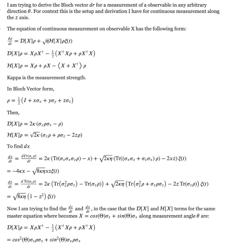 Bloch Vector R I am trying to derive the Bloch vector dr for a | Chegg.com