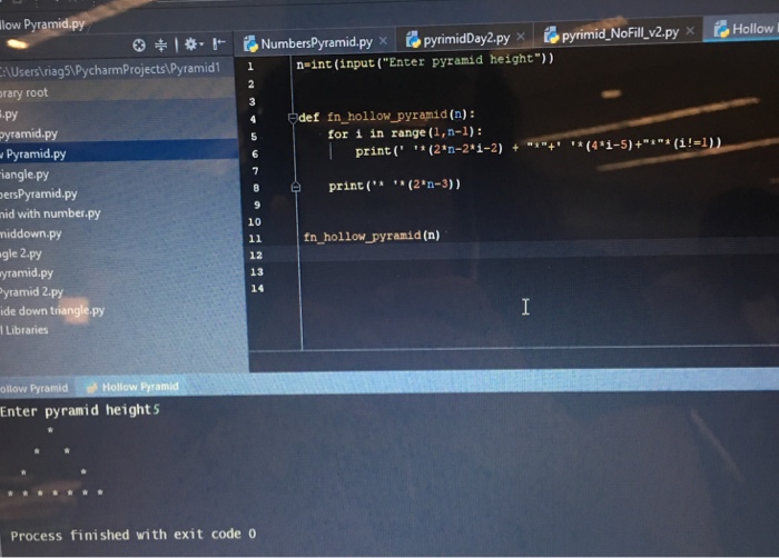 Solved In python programming, rotate the equilateral hollow | Chegg.com